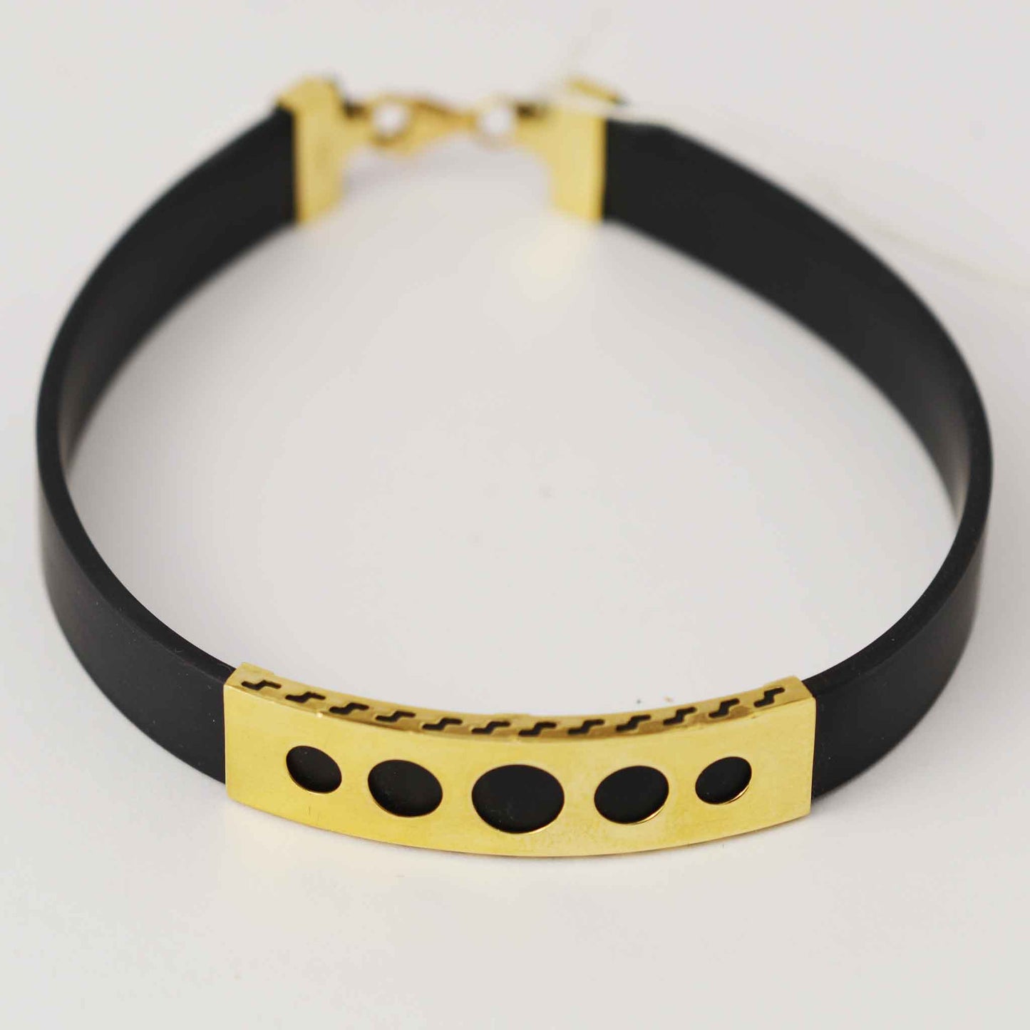 Широка силиконова златна гривна - Yaniko Gold