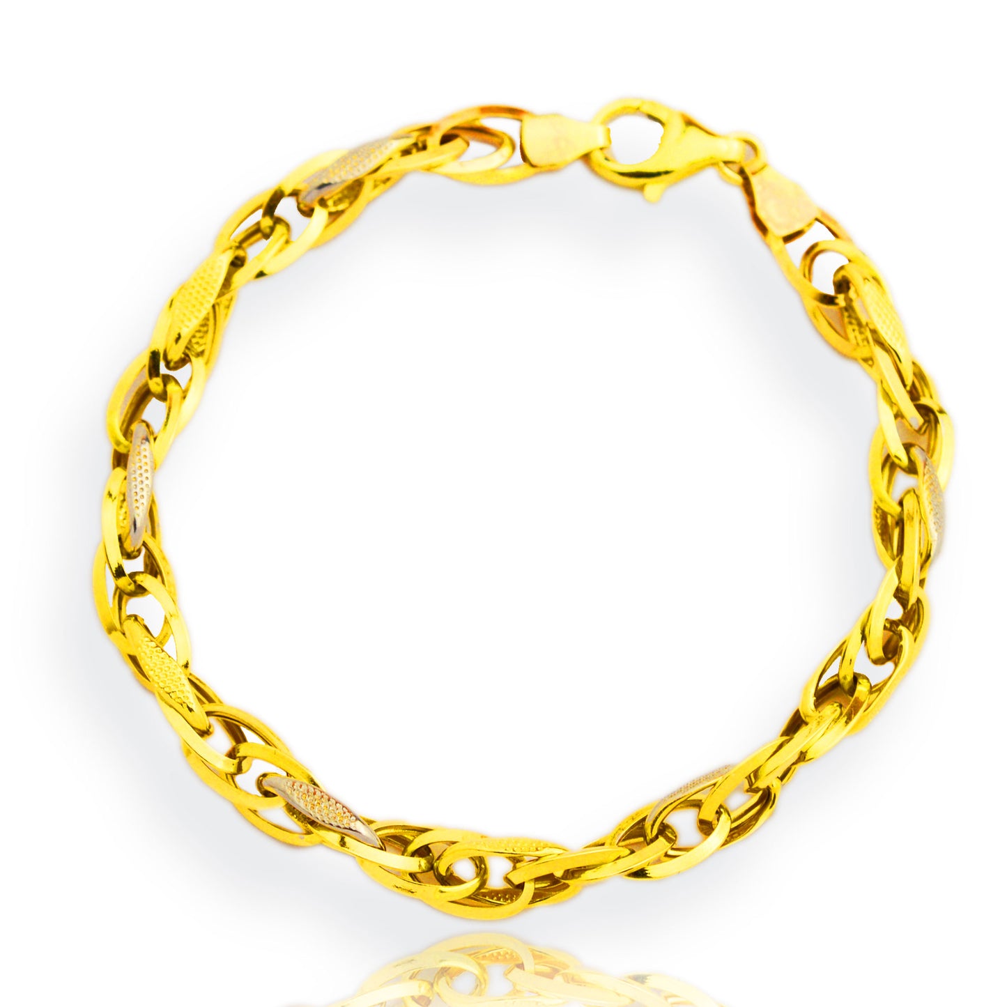 Gold bracelet made of yellow and white gold