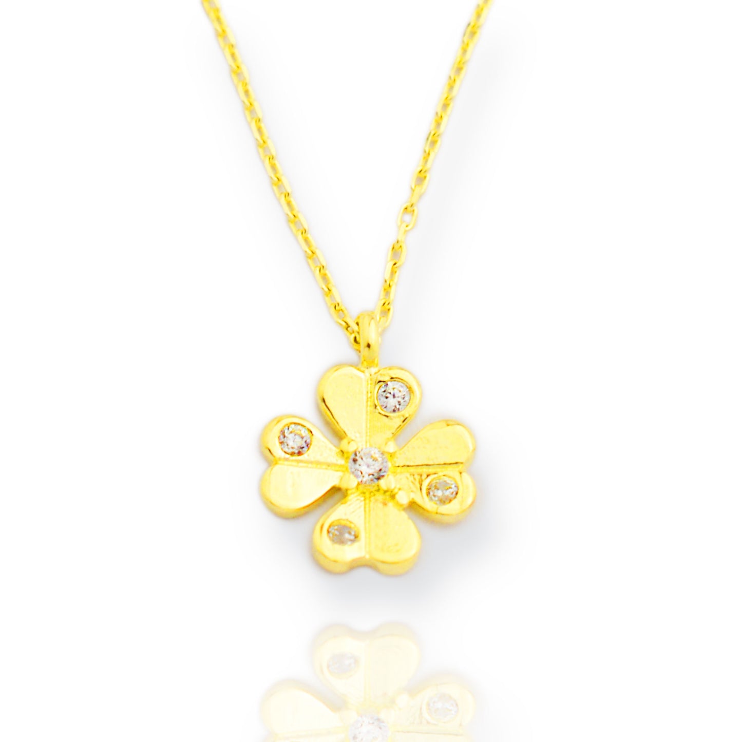 Gold necklace - Clover
