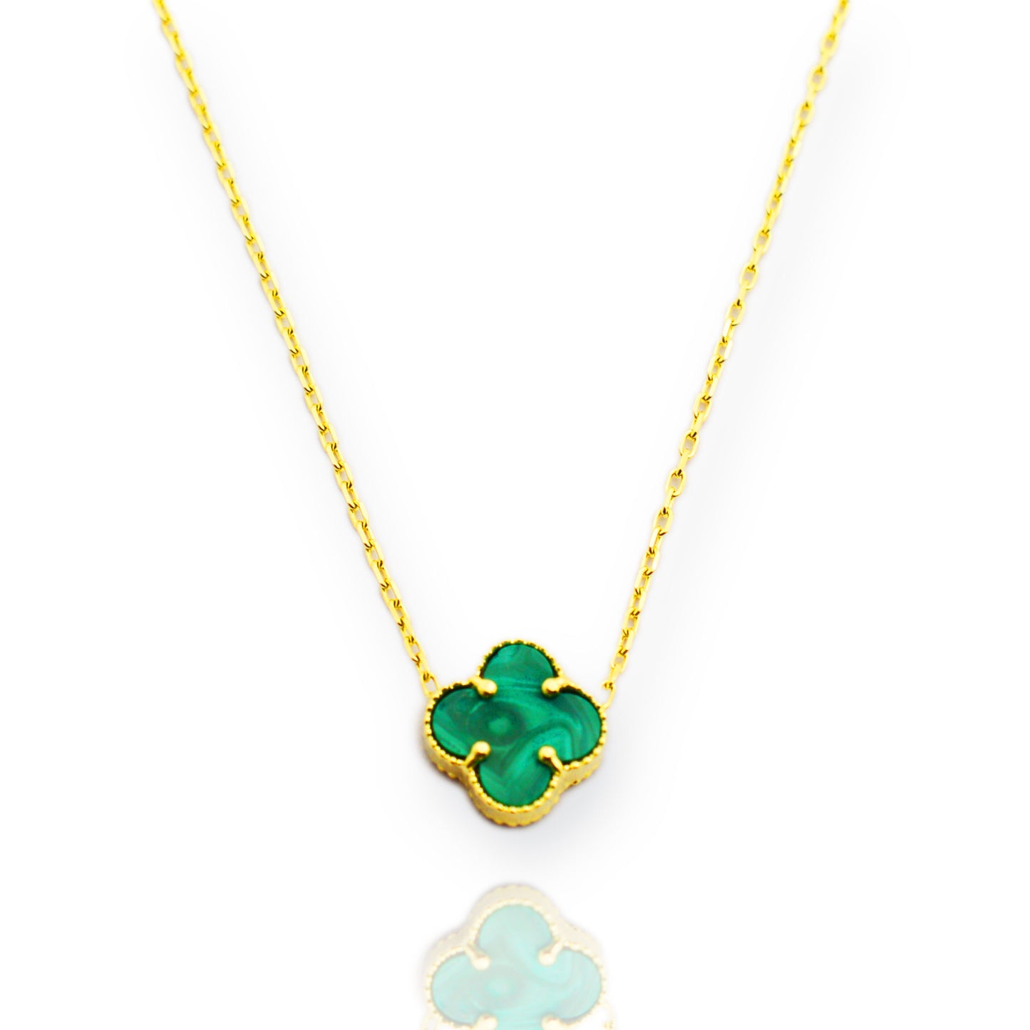 Van Cleef gold necklace with malachite