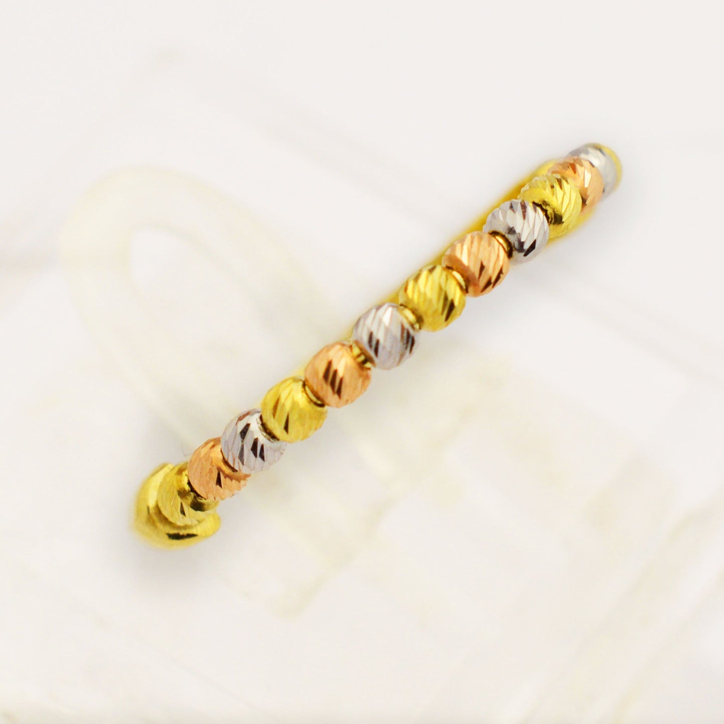 Златен пръста от бяло, жълто и розово злато Yaniko Gold