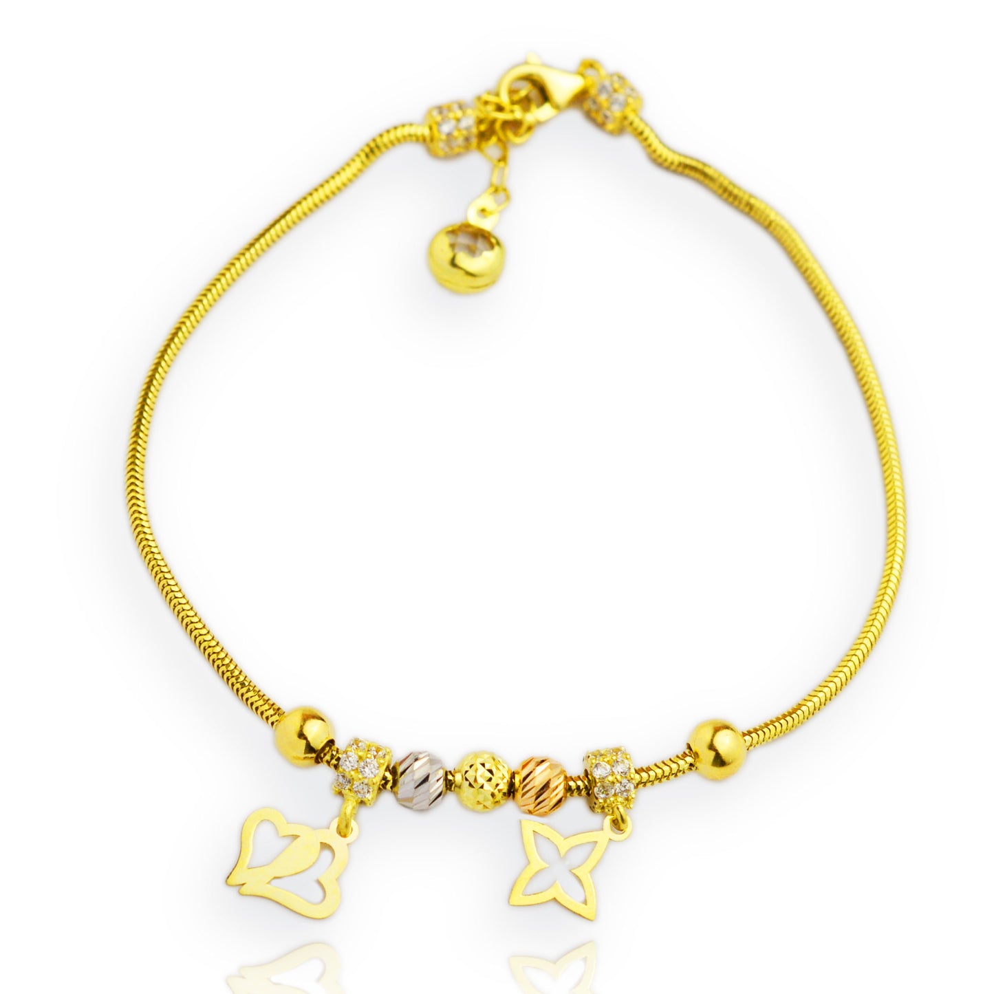 Pandora-style gold bracelet