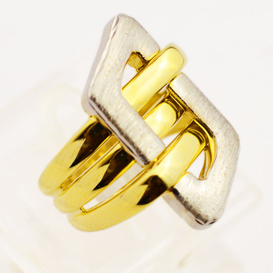 Златен пръста от бяло и жълто злато Yaniko Gold