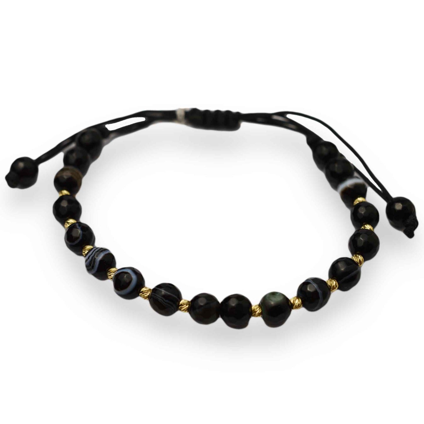 Злато на черен конец с оникс - Yaniko Gold