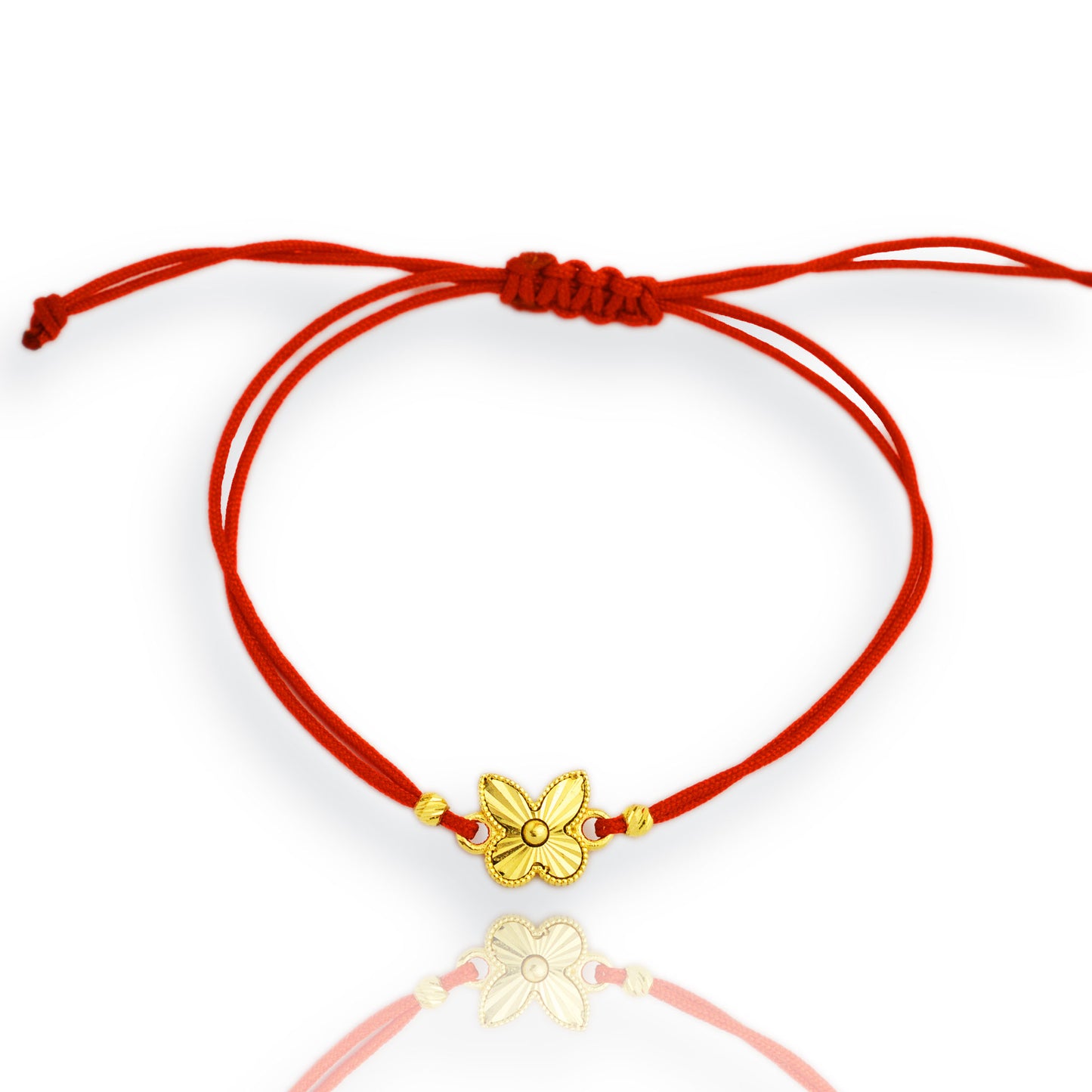 Gold on red thread - Butterfly