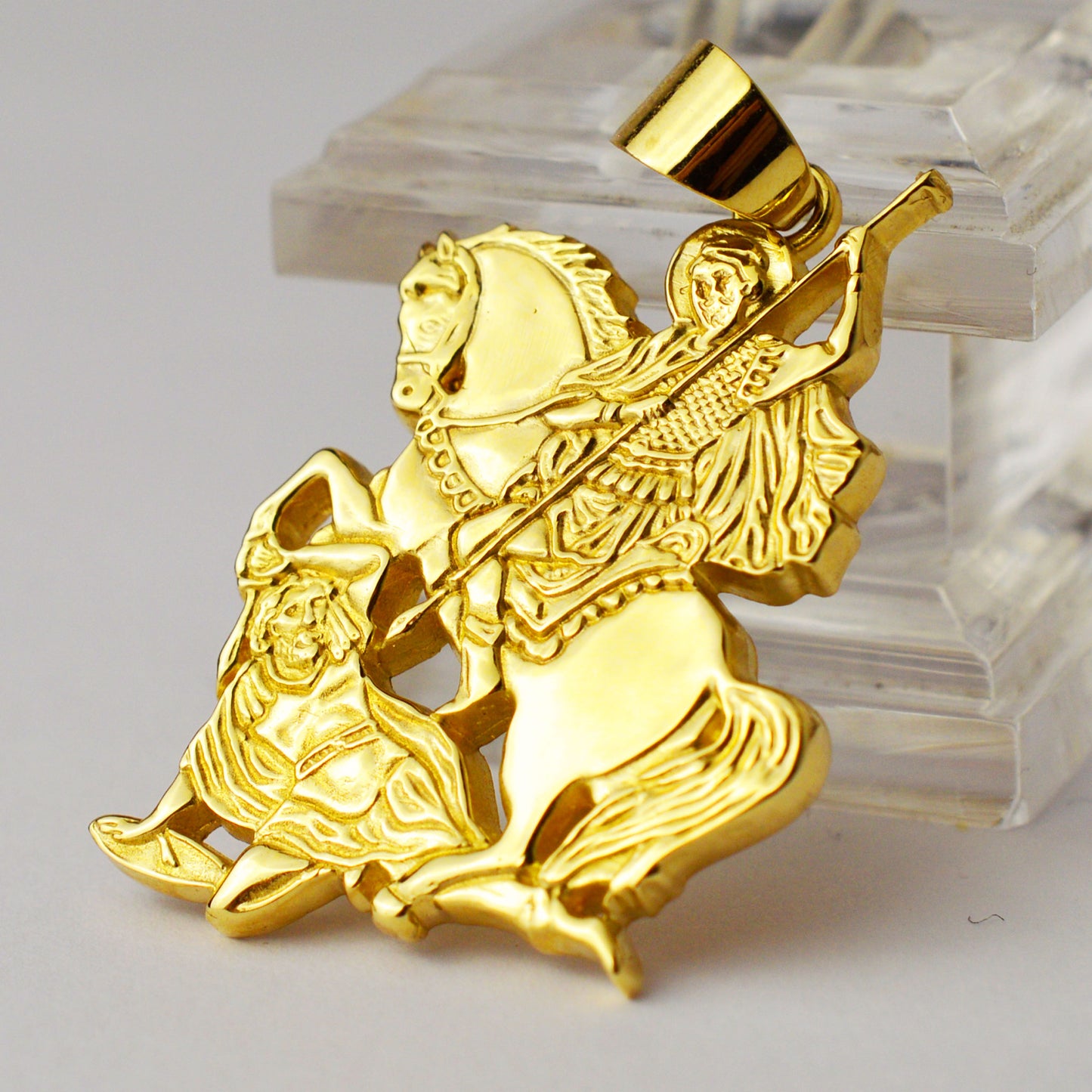 Thick Bulgarian pendant - St. Demetrius