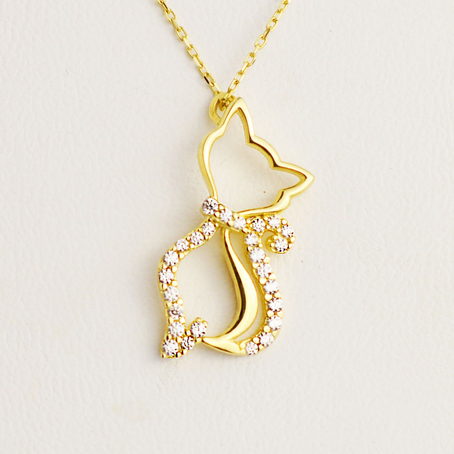 Gold necklace - Kitten
