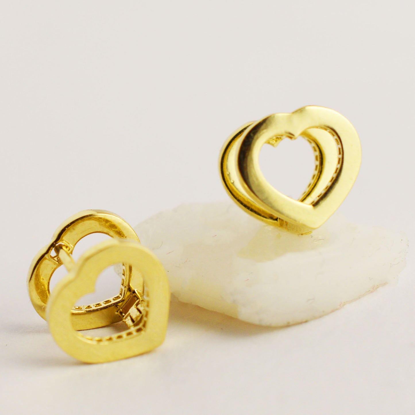 Gold Heart Earrings