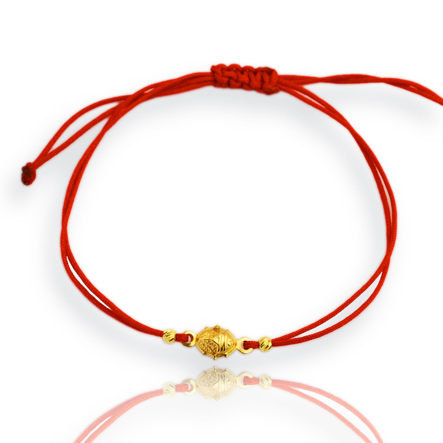 Gold on a red thread - Ladybug