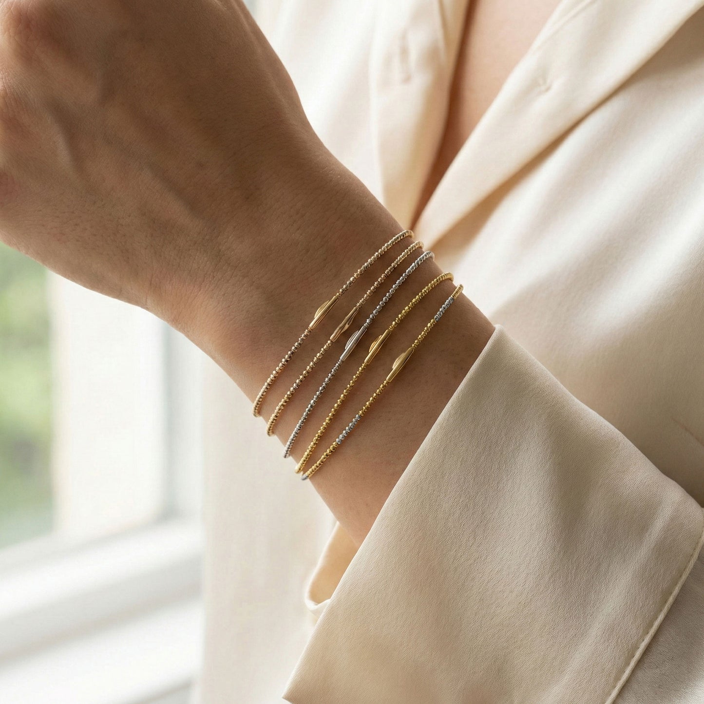 Златна италианска гривна от розово злато - Yaniko Gold