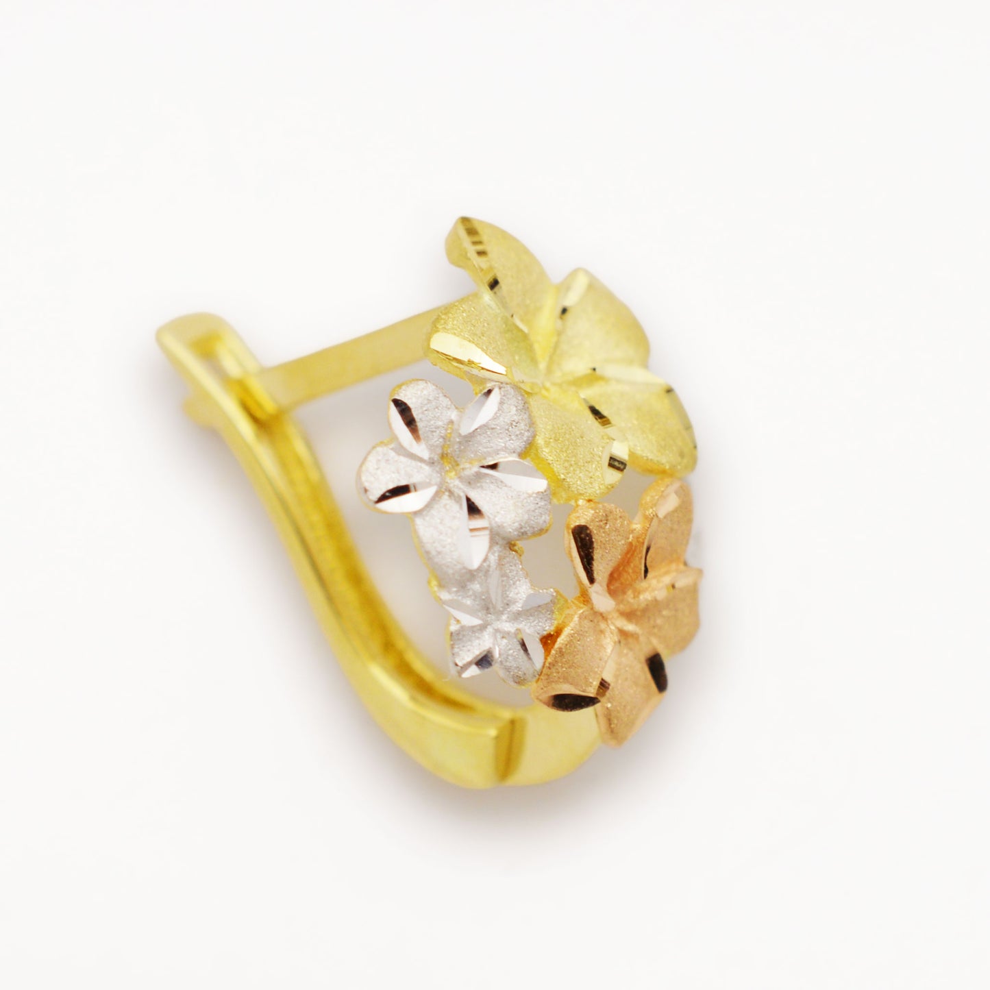 Златни обици бяло, жълто и розово злато - Yaniko Gold