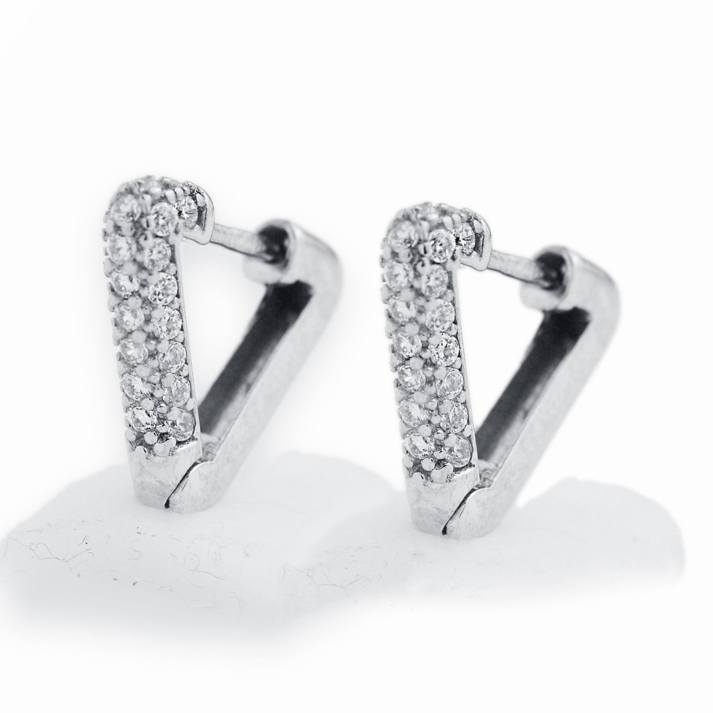 White gold earrings