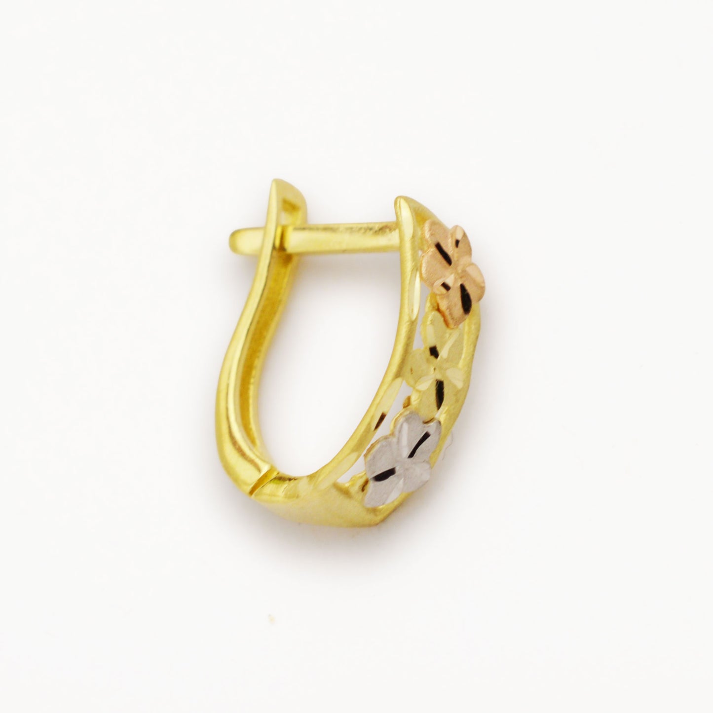 Златни обици бяло, жълто и рзово злато - Yaniko Gold