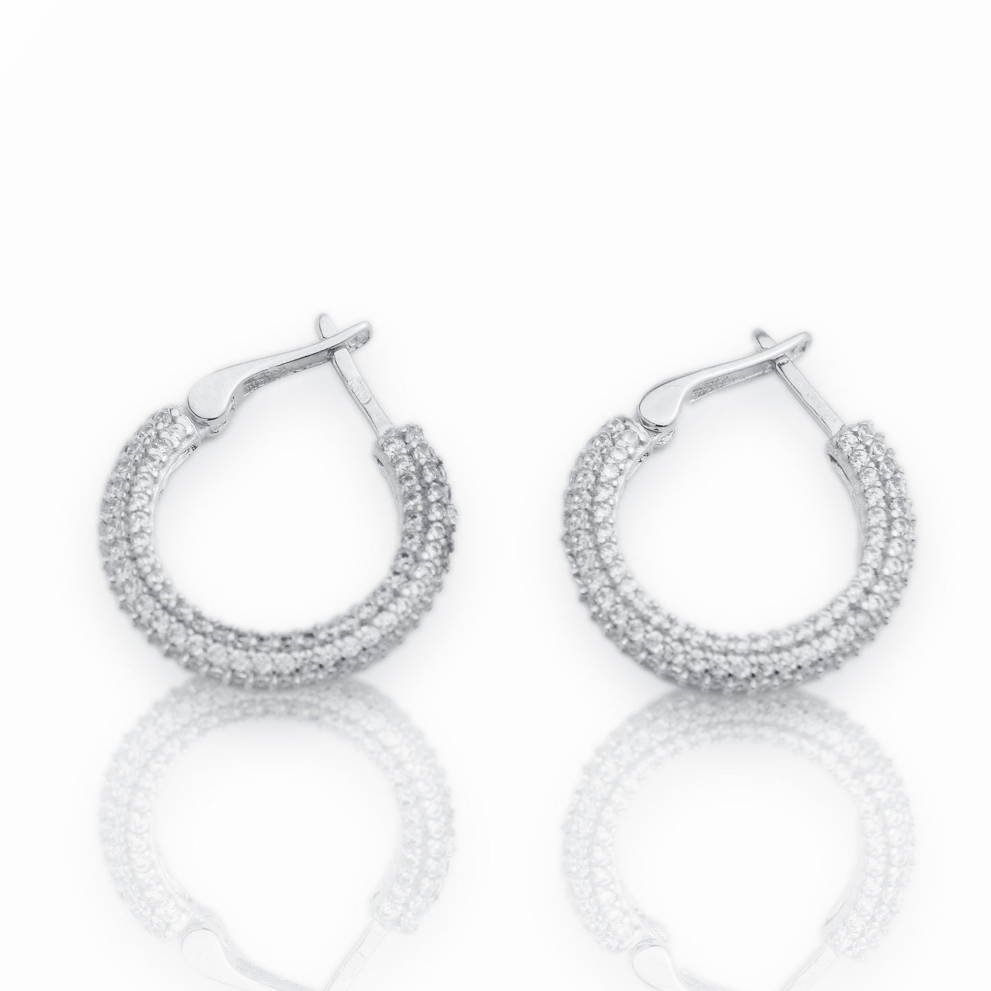White gold earrings