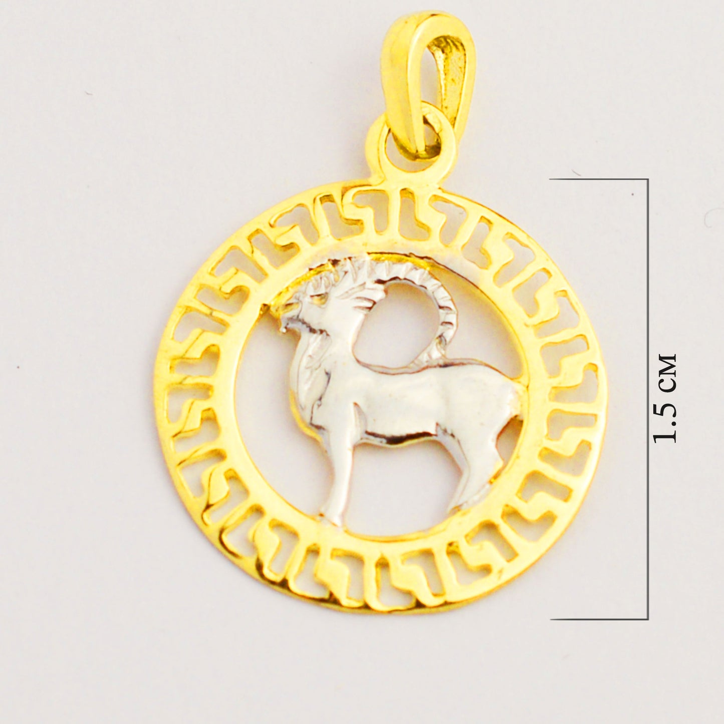 Gold zodiac pendant - Aries