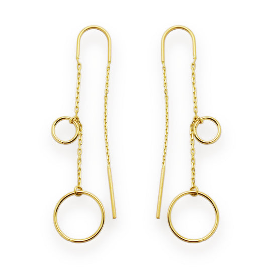 Златни висящи обици - Yaniko Gold