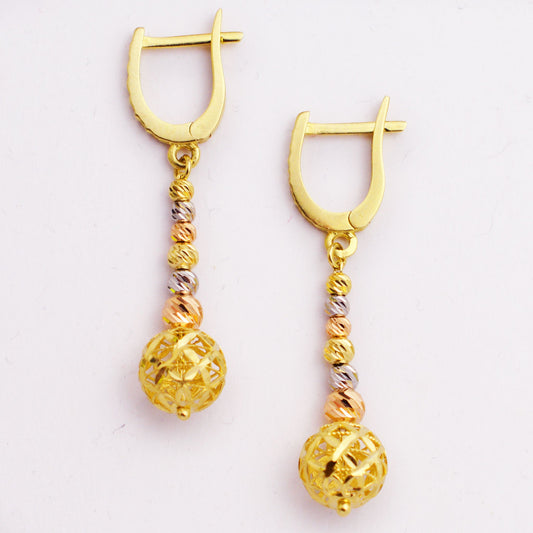 Златни висящи обици(4см) Yaniko Gold