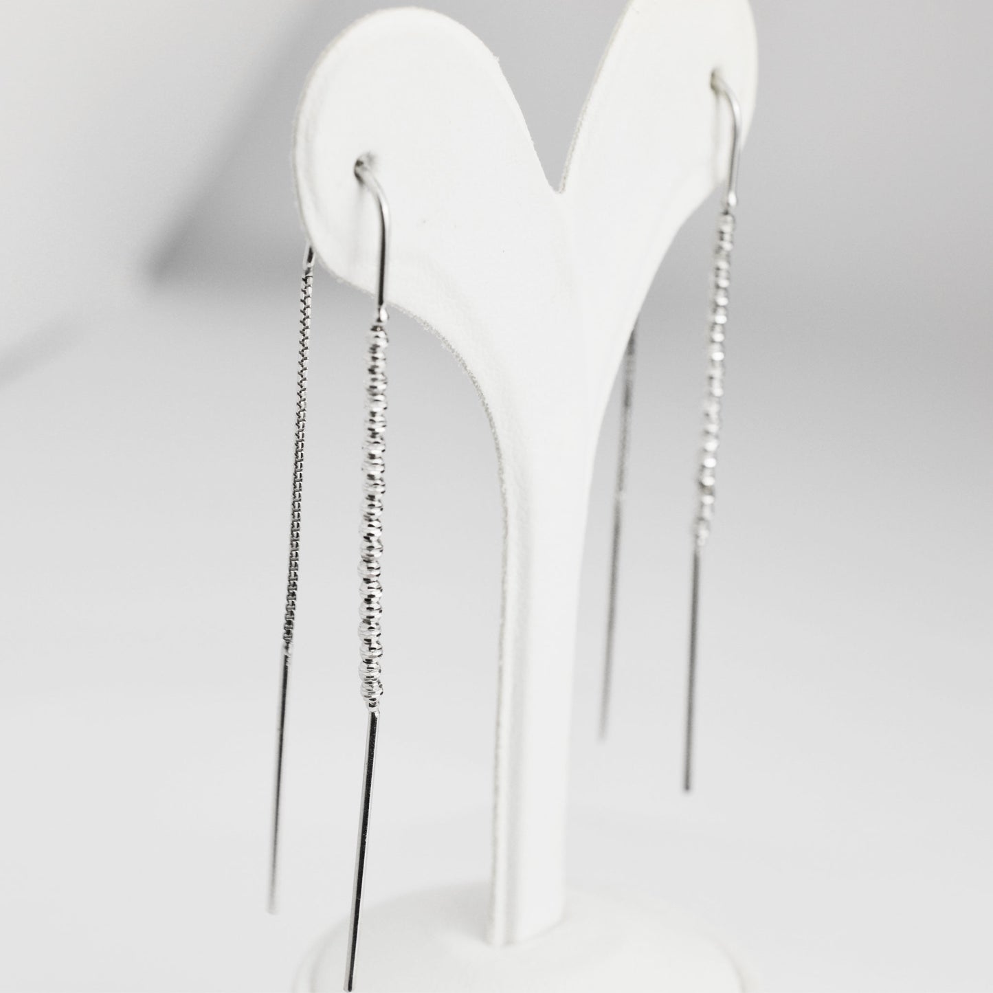 Gold and white gold dangle earrings