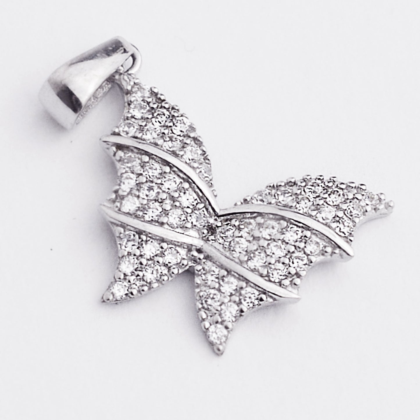 White gold butterfly pendant