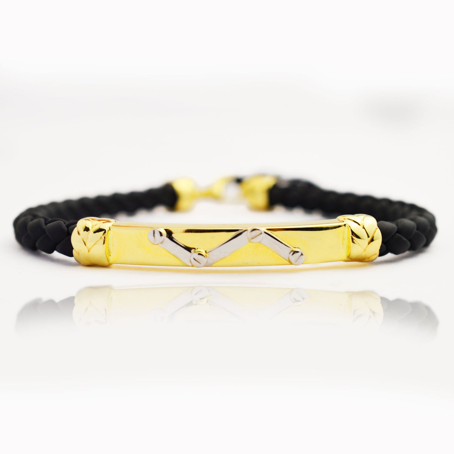 Gold leather bracelet
