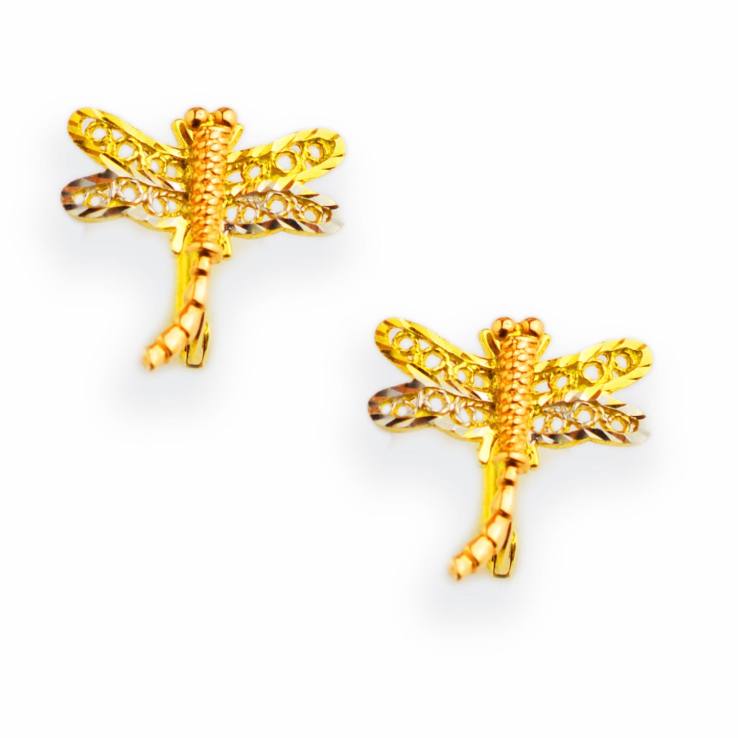 Златни обици от бяло, жълто и розово злато Yaniko Gold