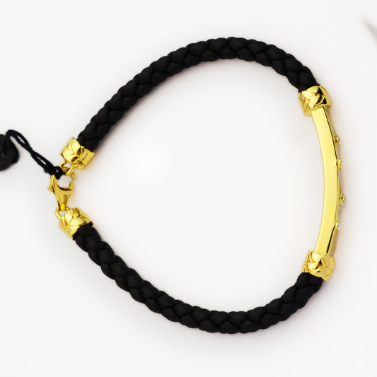 Златна кожена гривна