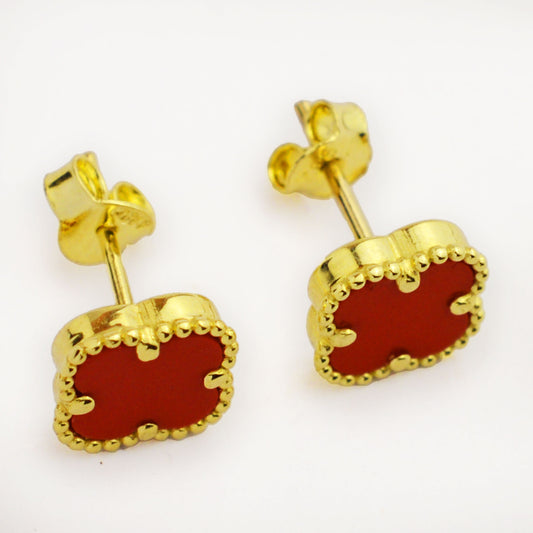 Златни обици на винт - Van Cleef (0.7см)