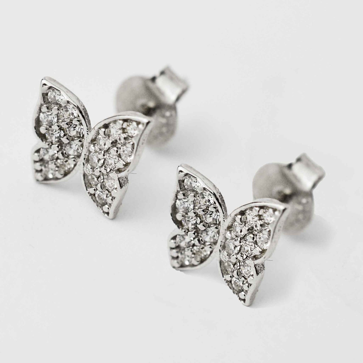 White gold screw earrings