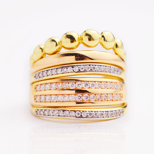 Златен пръстен бяло, жълто и розово злато