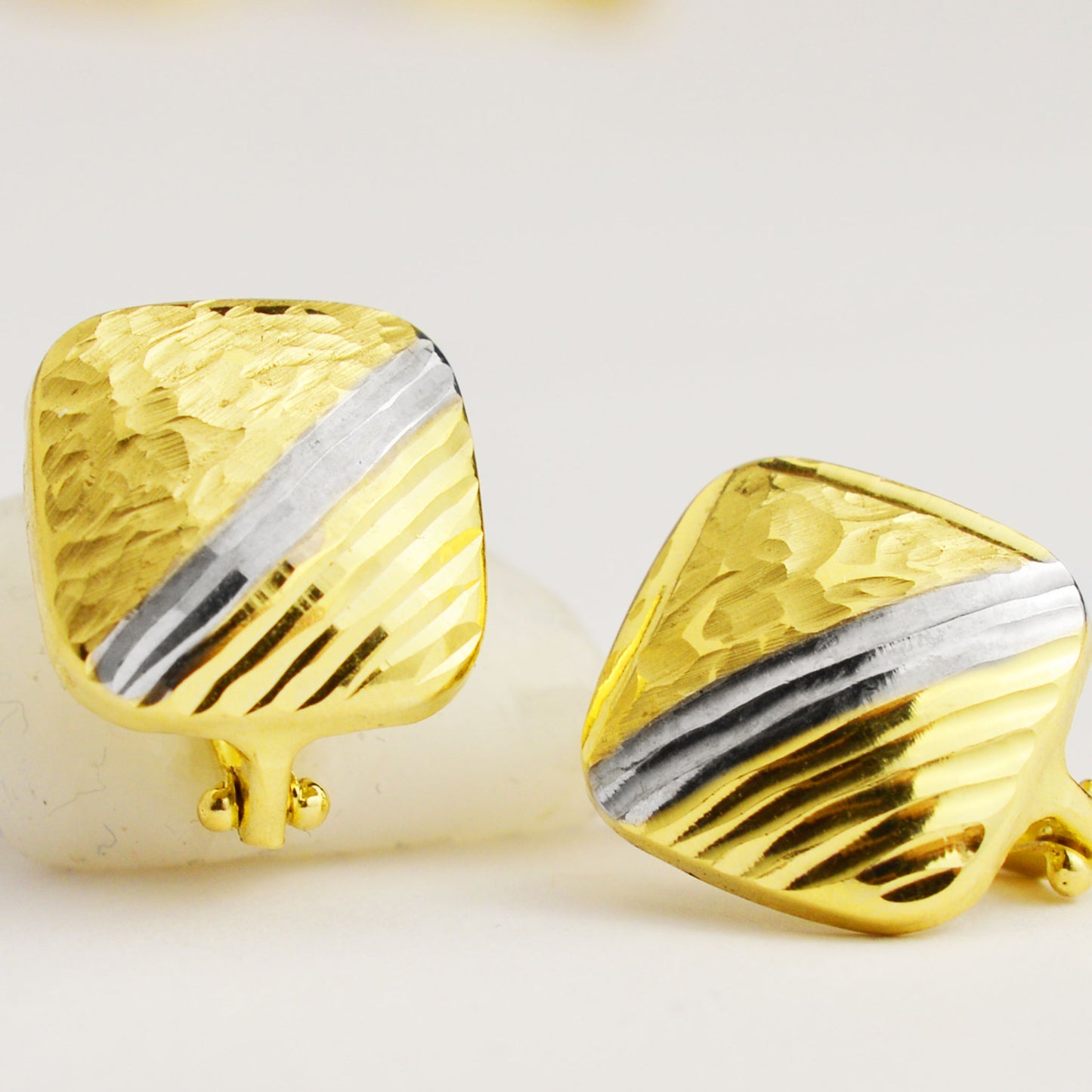 Electroplated gold earrings