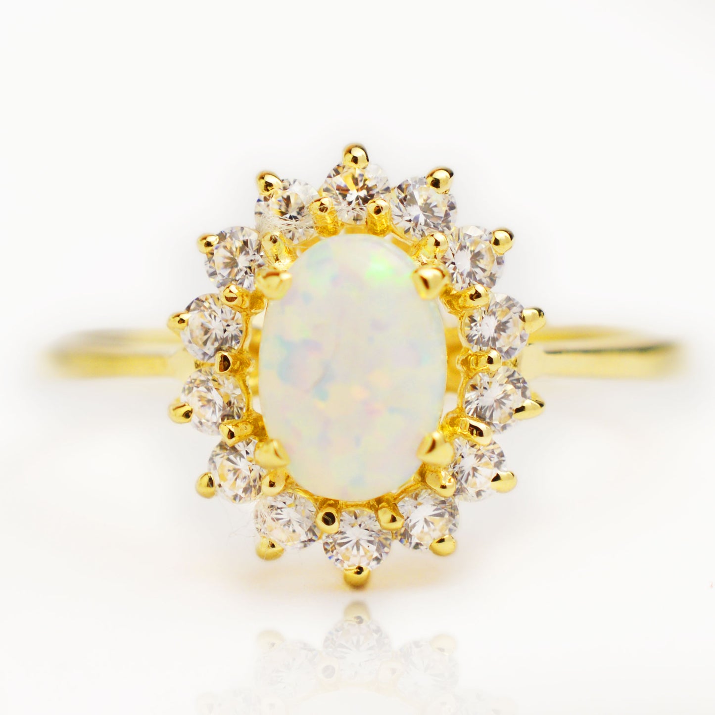 Български златен пръстен с опал - Принцеса