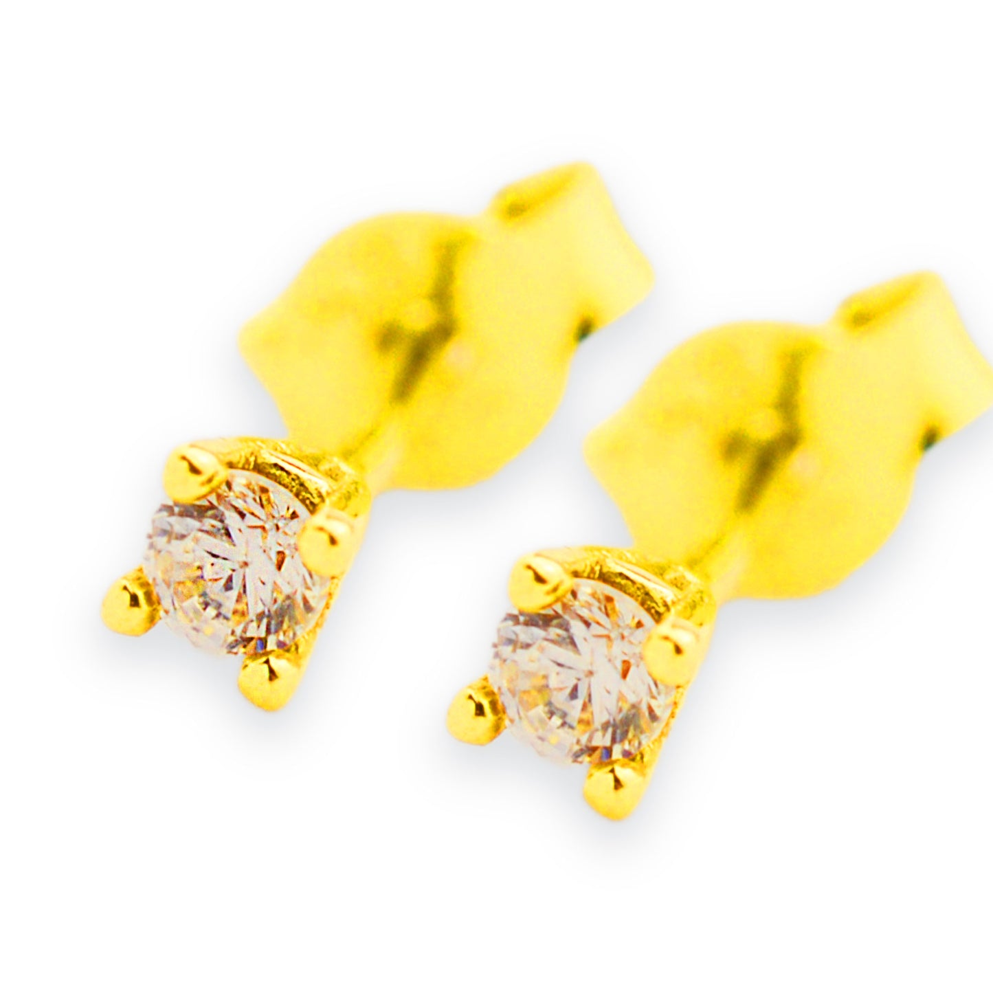 Gold screw earrings