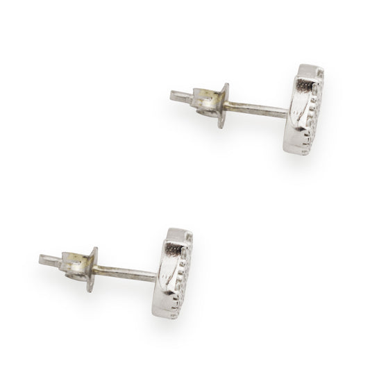 Златни обици от бяло злато - Ръката на Фатима