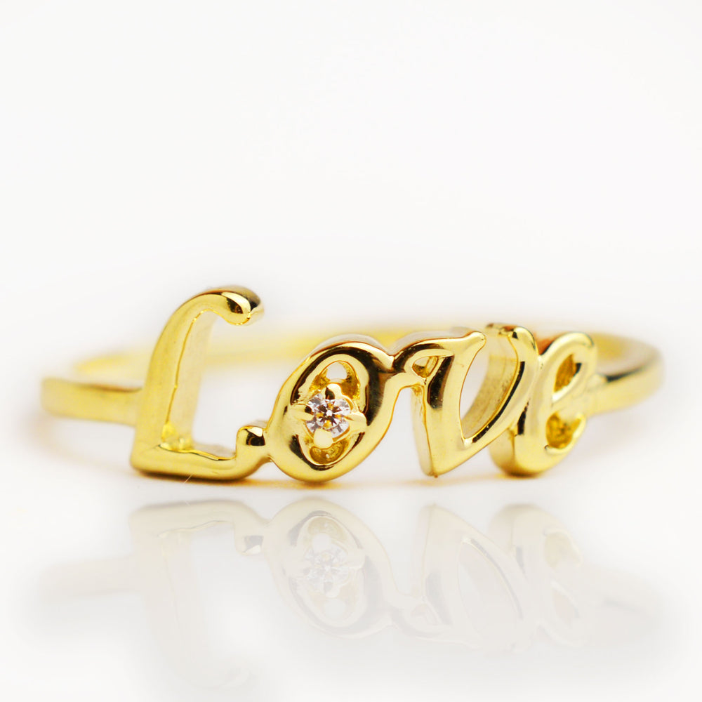Български златен пръстен - 'Love' - Yaniko Gold
