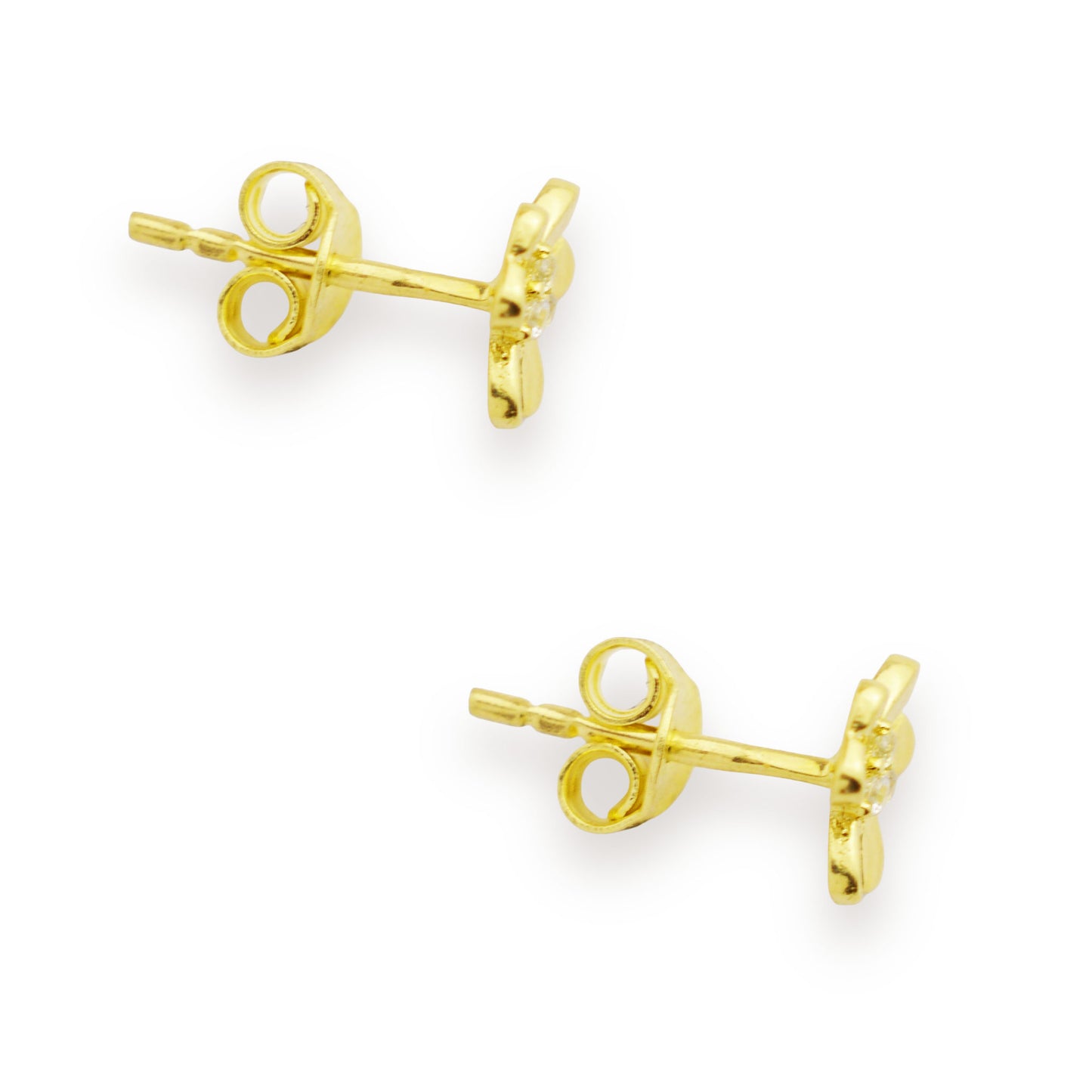 Златни обици на винт - Детелина