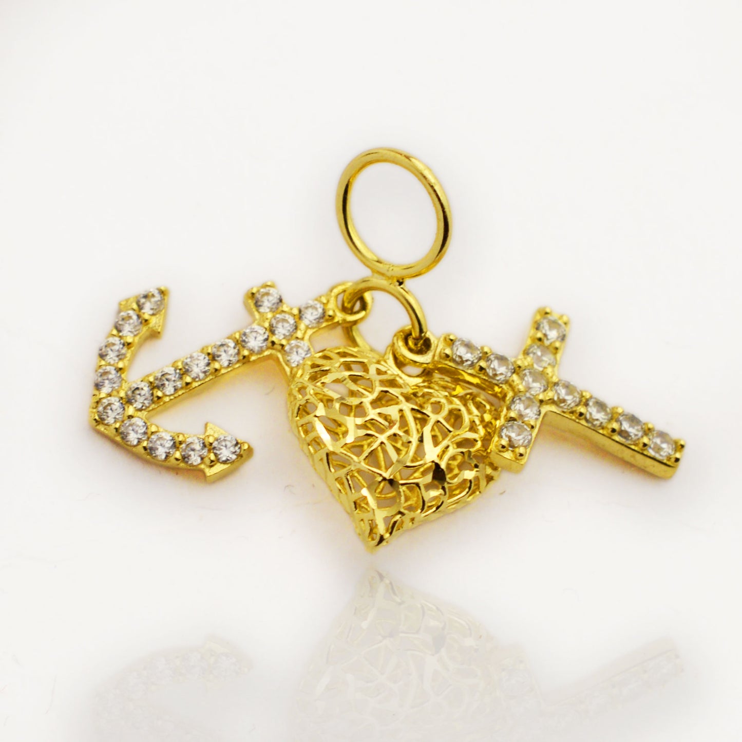 Gold pendant - Faith. Hope, Love