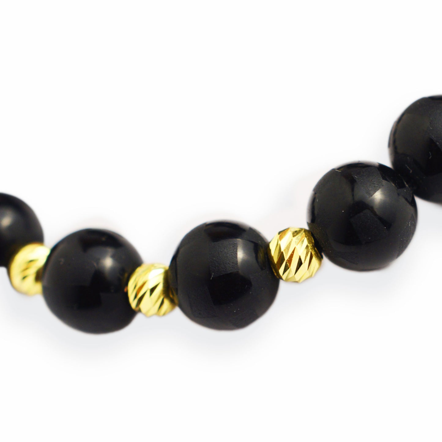 Злато на черен конец с оникс