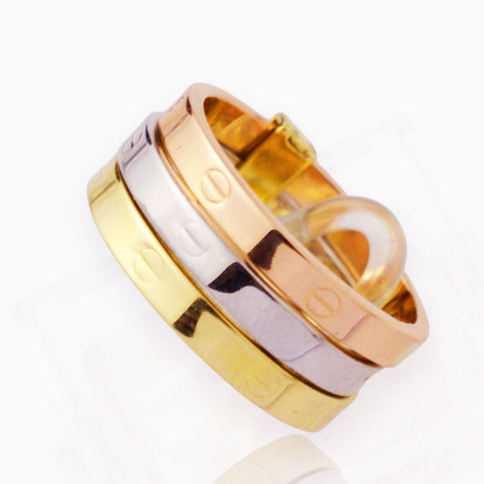 Златен пръстен - бяло, жълто и розово злато