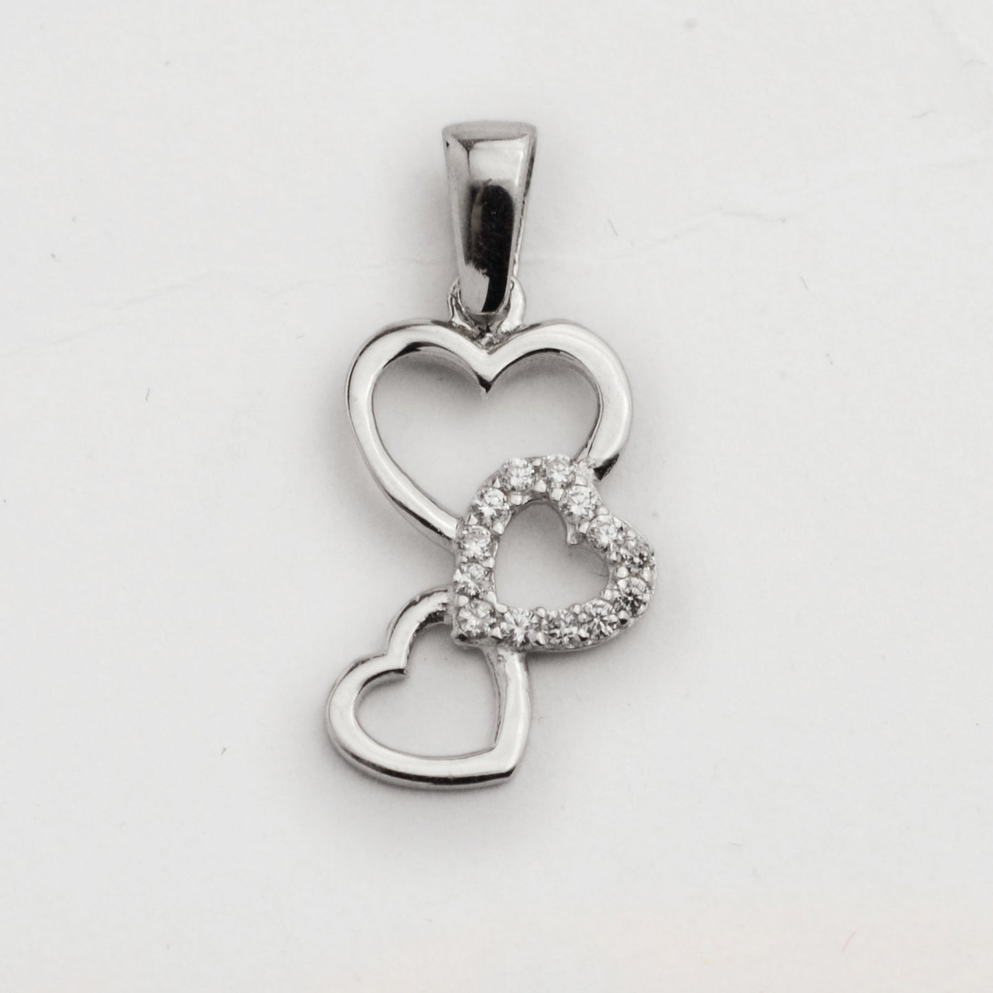 White gold pendant - Heart (1.5cm)