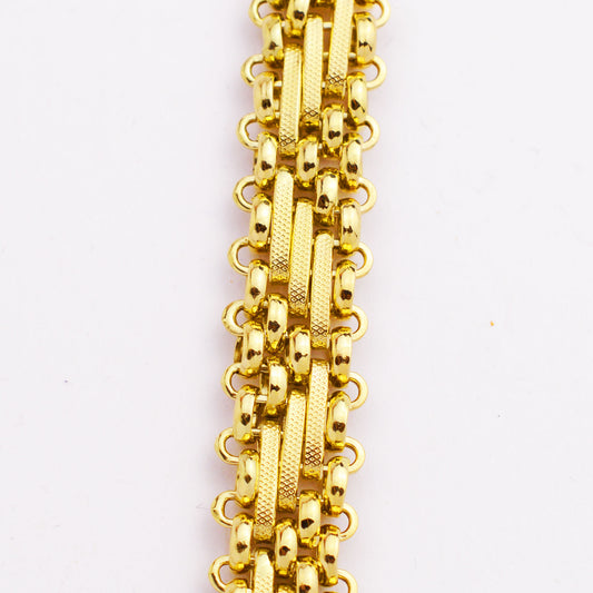 Златна плътна гривна