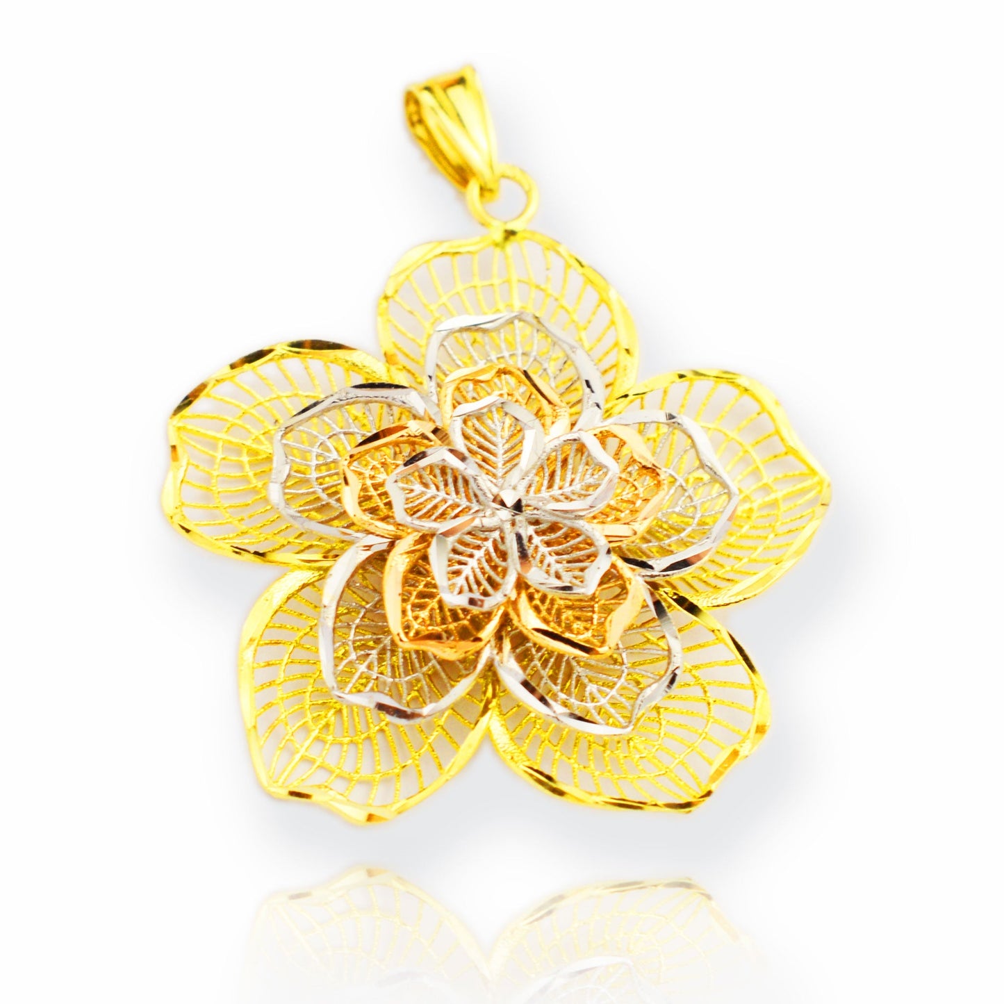 Златна висулка с бяло, жълто и розово злато Yaniko Gold