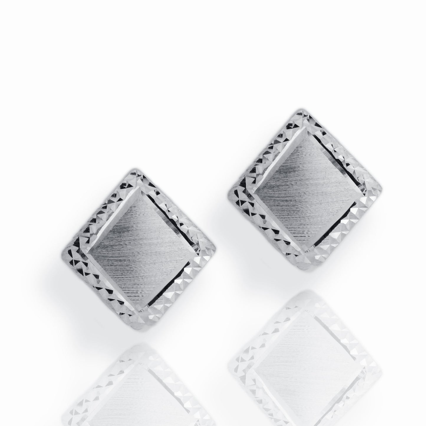 White gold earrings