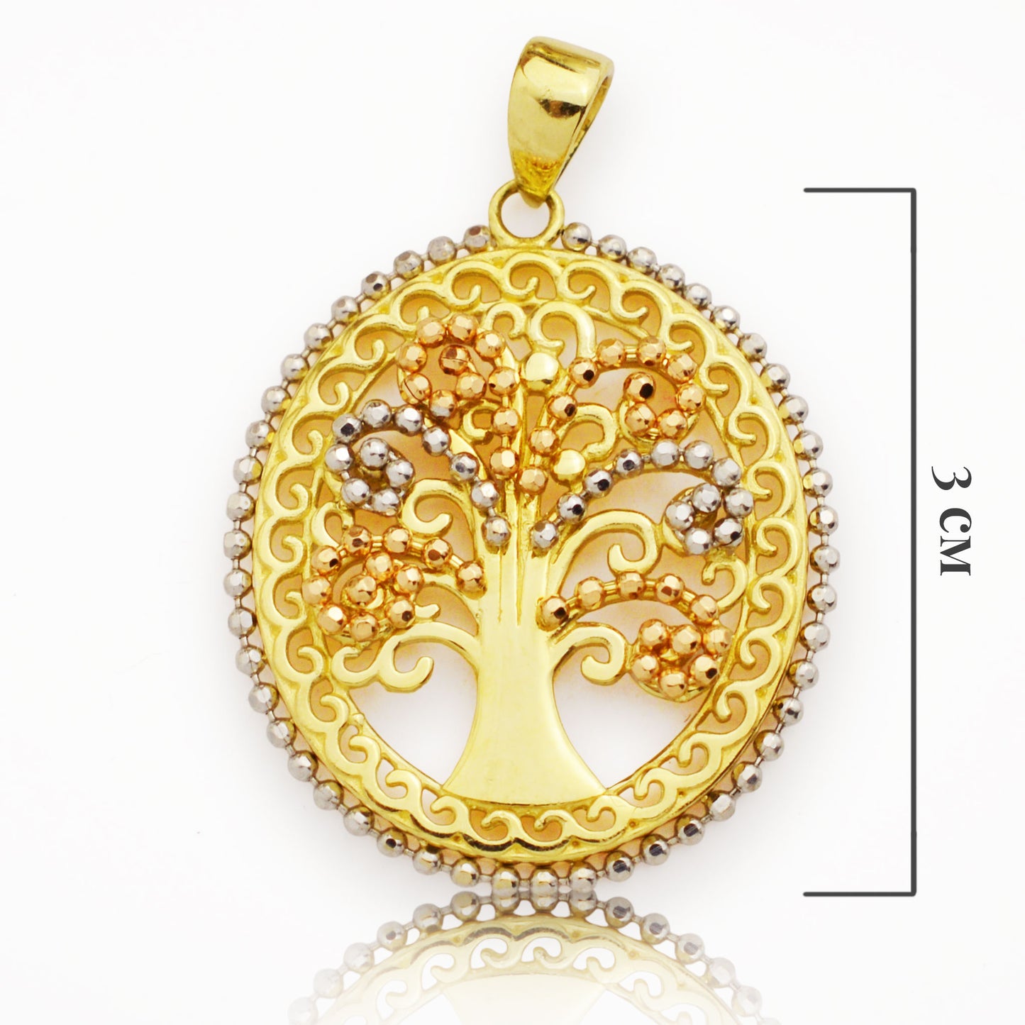 Златна висулка бяло, жълто и розово злато - Yaniko Gold