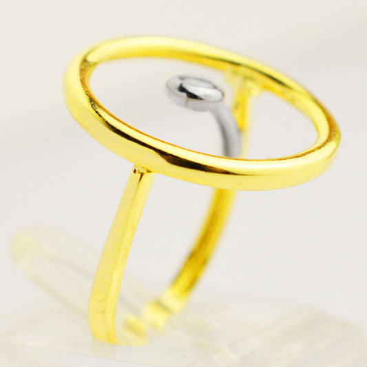 Златен пръстен с бяло и жълто злато