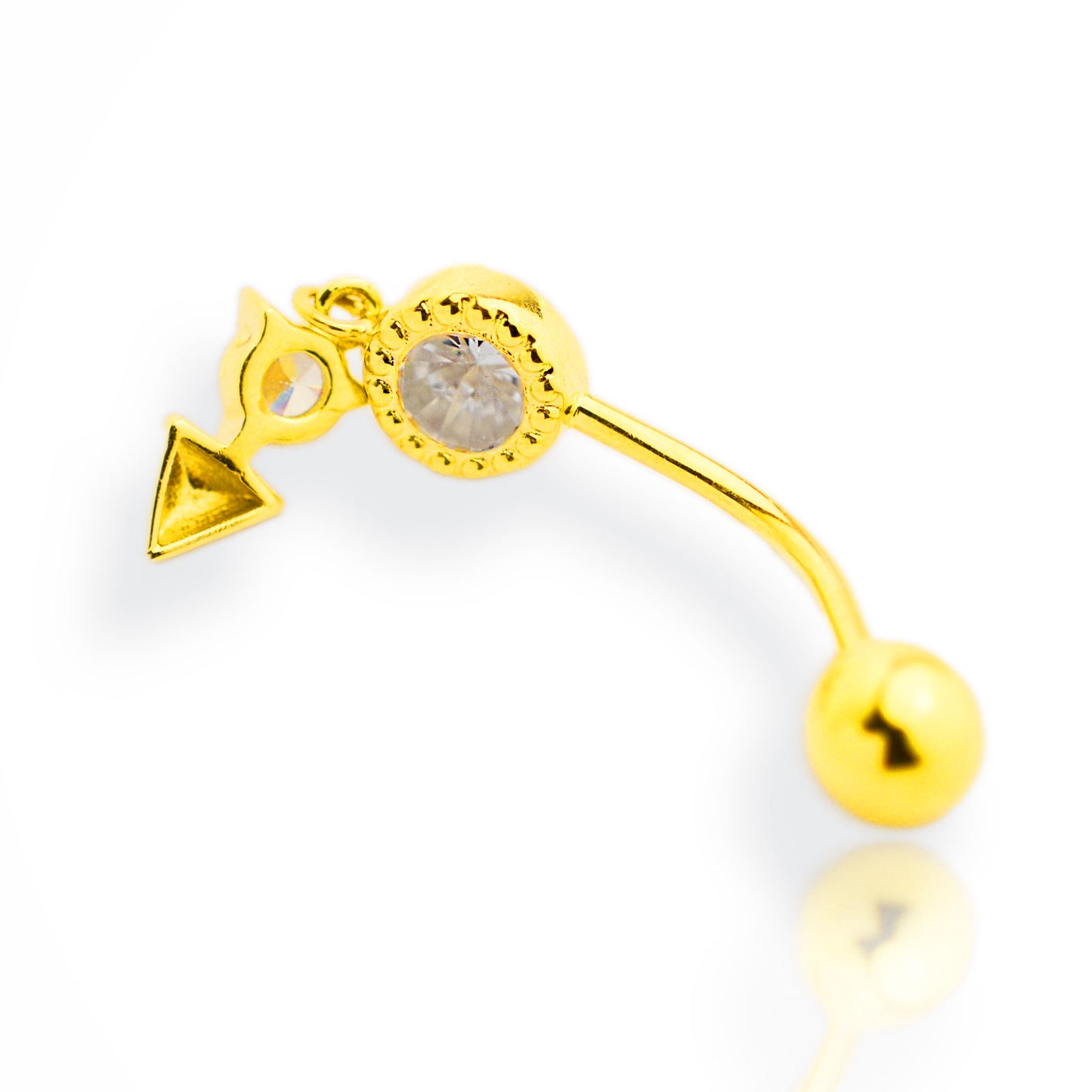 Gold belly button ring