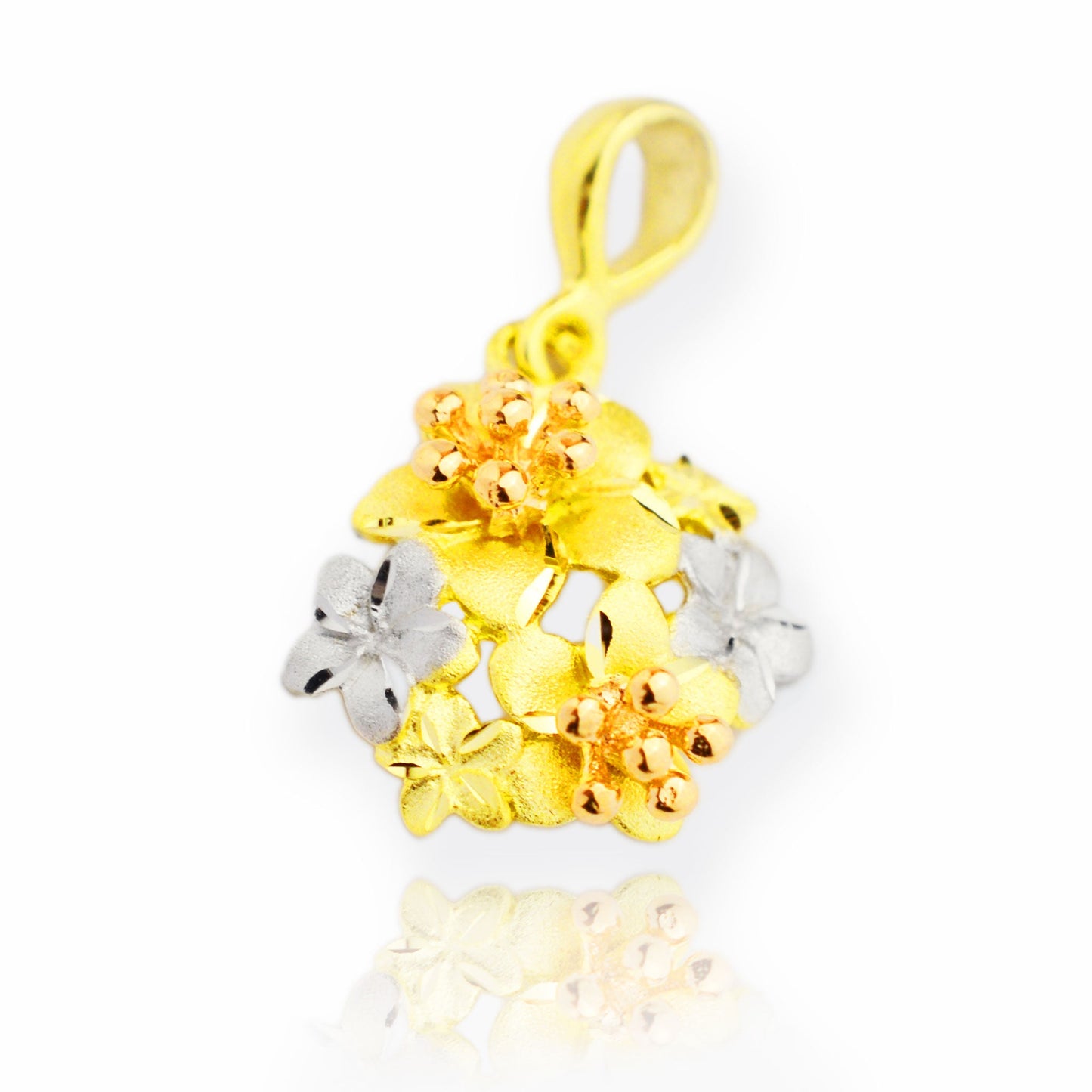 Златна висулка с бяло, жълто и розово злато Yaniko Gold