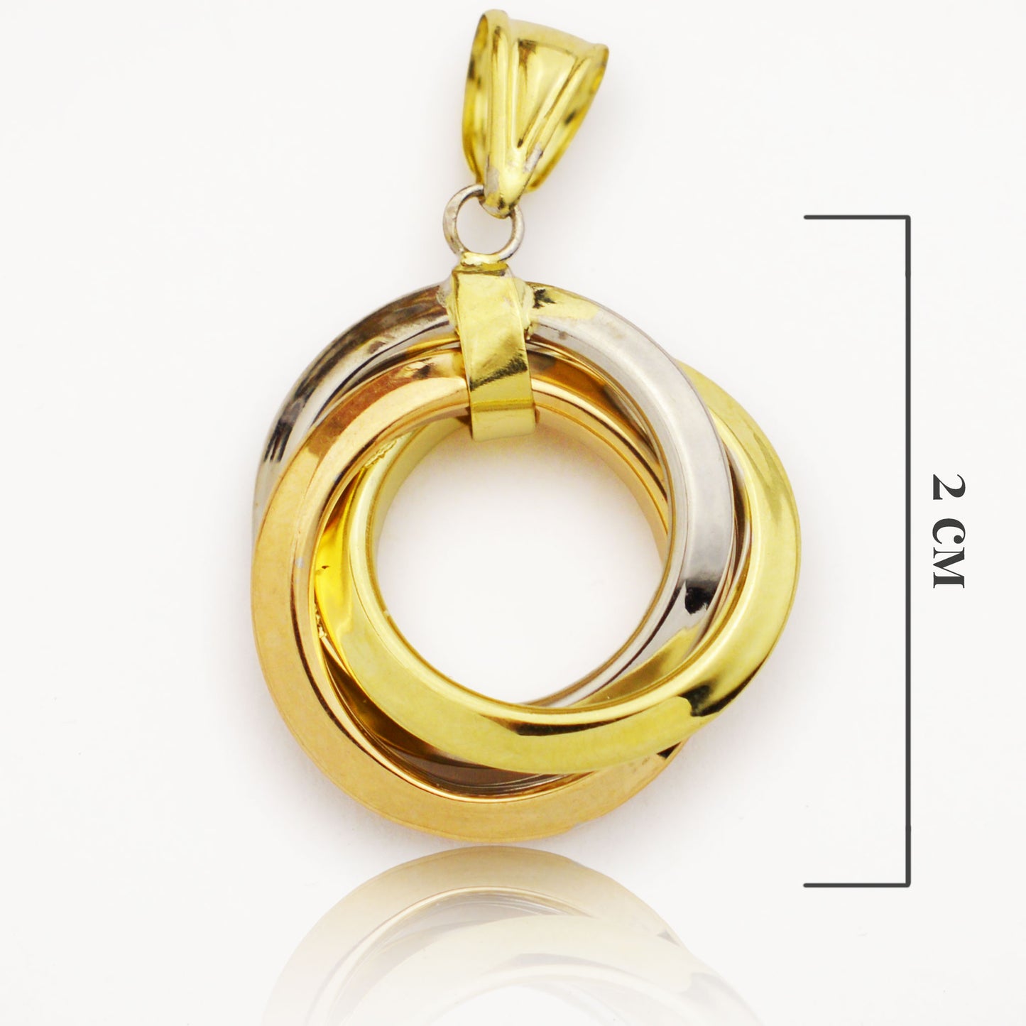 Златна висулка от бяло, жълто и розово злато - Yaniko Gold