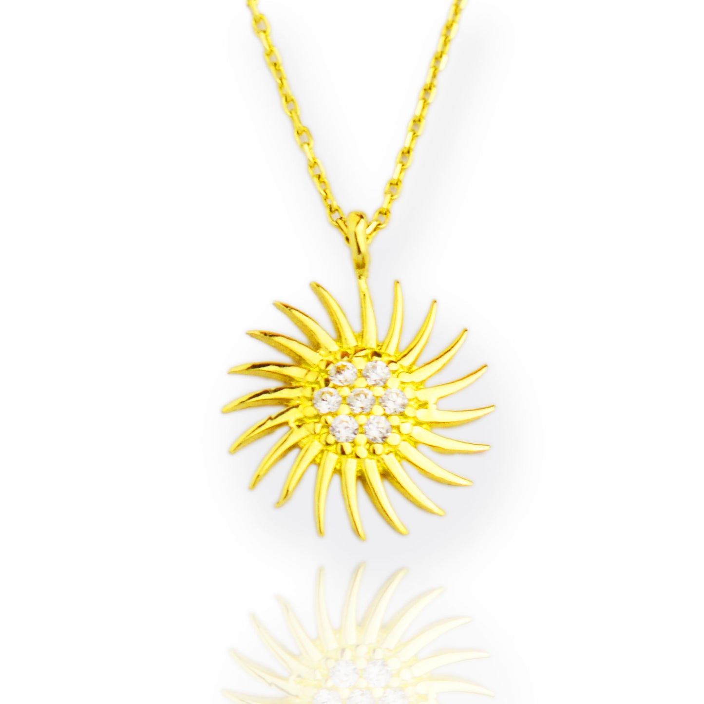 Gold necklace - Sun