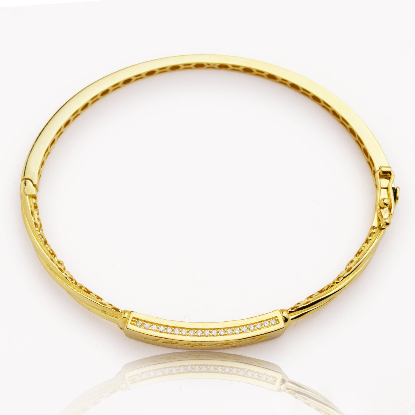 Златна твърда гривна Cartier