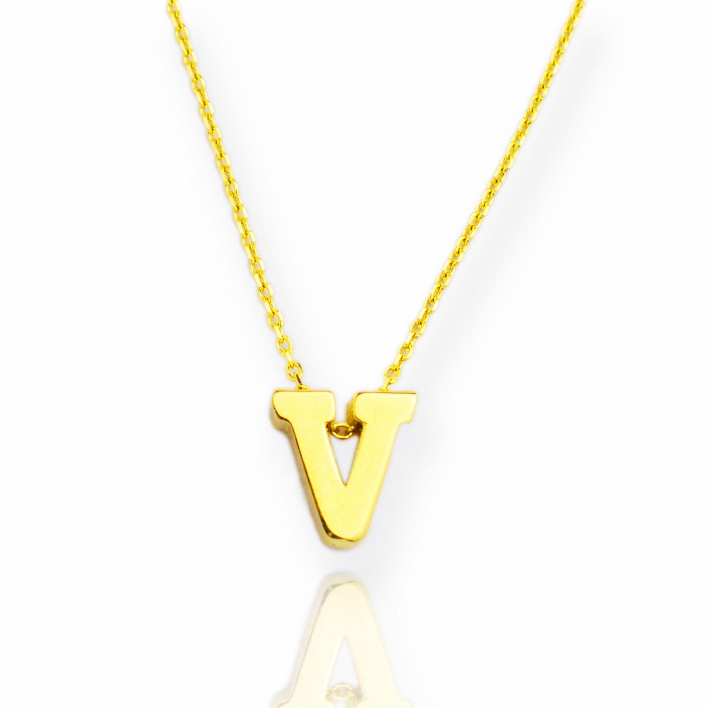 Gold necklace - letter 'V'